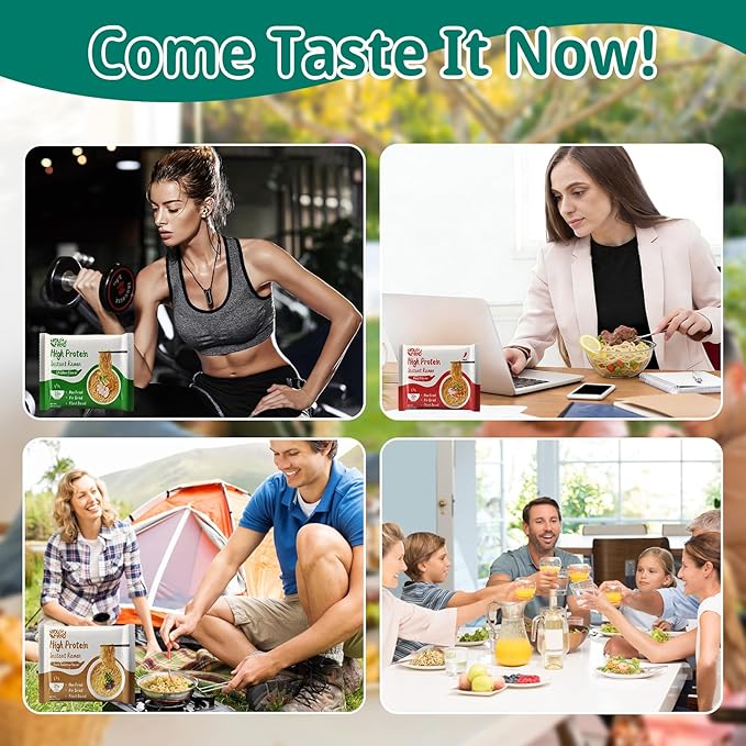 VOLO VERO High Protein (32g) Instant Ramen Variety Packaged Noodles Soup Chicken Spicy Beef Pork Tonkotsu Plant-Based Air-Dried Non-Fried Low Carb Egg-Free Dairy Free Healthy Meal 8 Packs