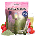 Yerba Magic Yerba Mate Powder Packets - Instant Clean Energy &amp Focus Drink Mix for Gut Health - Nootropic Blend with Lion’s Mane L-Theanine Prebiotics &amp Probiotics - Low Sugar Natural Caffei