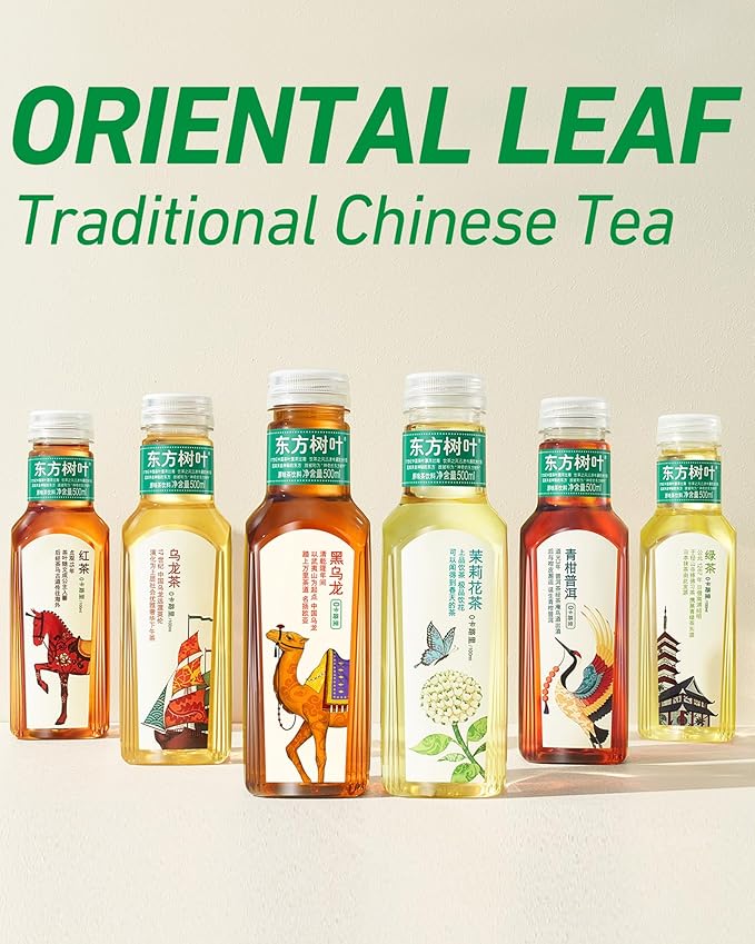 ORIENTAL LEAF Unsweetened Iced Tea – Bottled Black Tea 16.9 FL oz bottles (Pack of 15) Brewed Tea Drinks Sugar Free 0 Calories
