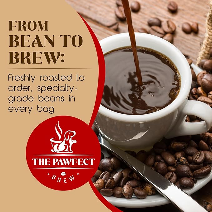 Dog Lover’s Coffee – French Vanilla by The Pawfect Brew | Medium Roast Whole Bean 1 lb Bag | Naturally Flavored Freshly Roasted to Order | 25% Profits Donated to Animal Rescue