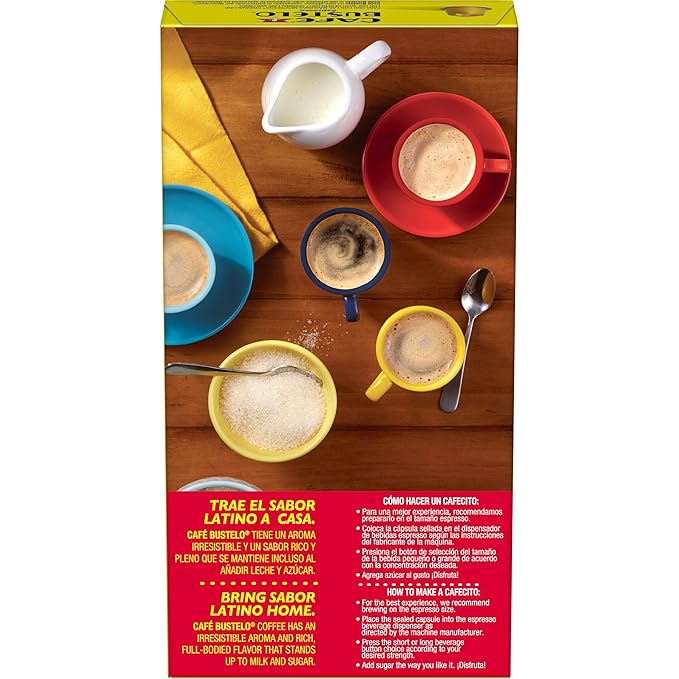 Café Bustelo Aluminum Espresso Capsules Dark Roast Coffee Nespresso Original Line Compatible Intensity 11 10 Count (Pack of 8)