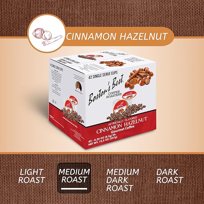 Boston’s Best - Cinnamon Hazelnut Delicious Gourmet Coffee Compatible with Keurig Coffee Maker - 42 Count (Pack of 1)