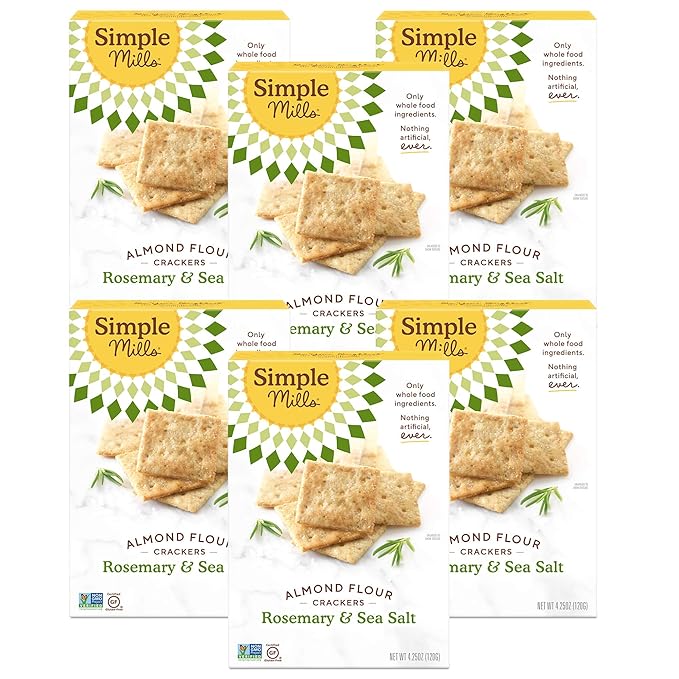 Simple Mills Almond Flour Crackers and Almond Flour Bread Mix Bundle (6 Pack)