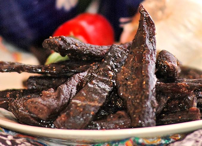 BEST Premium Natural Style Kippered Cut Thick Strips 1.75 OZ. Elk Jerky - No Preservatives - High Protein - Low Carbs - Buy Multiple Packs &amp Save! (Elk Spicy Spicy 5 Pack)