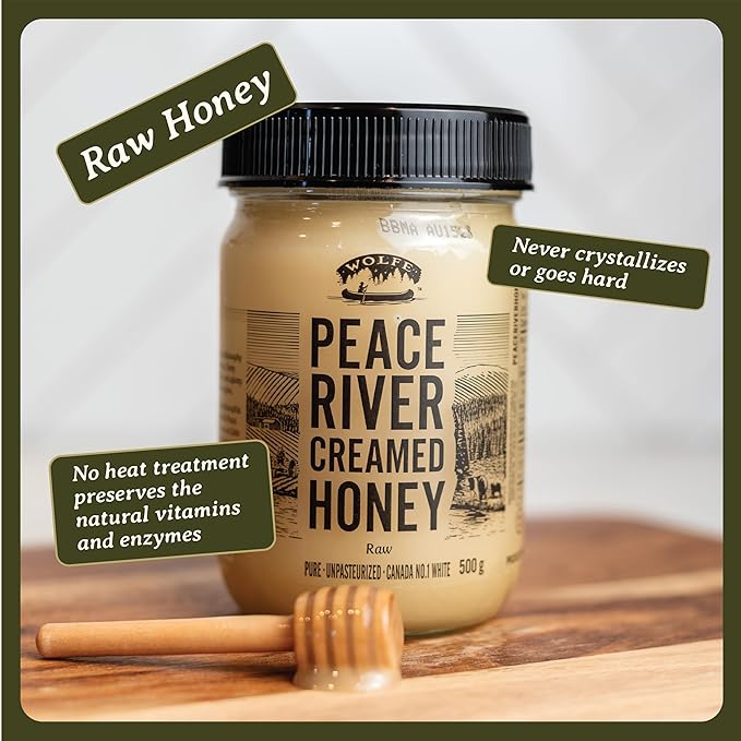 Peace River Unpasteurized Pure White Honey 500g/17.6 oz. Jar