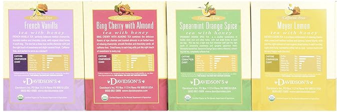 Davidson's Tea Assorted Tea And Honey 8-Count Tea Bags (Pack of 12)
