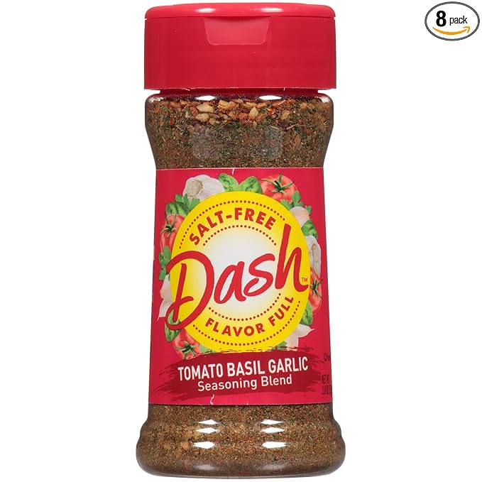 Dash Salt-Free Seasoning Blend Tomato Basil and Garlic 2 Ounce (Pack of 8)