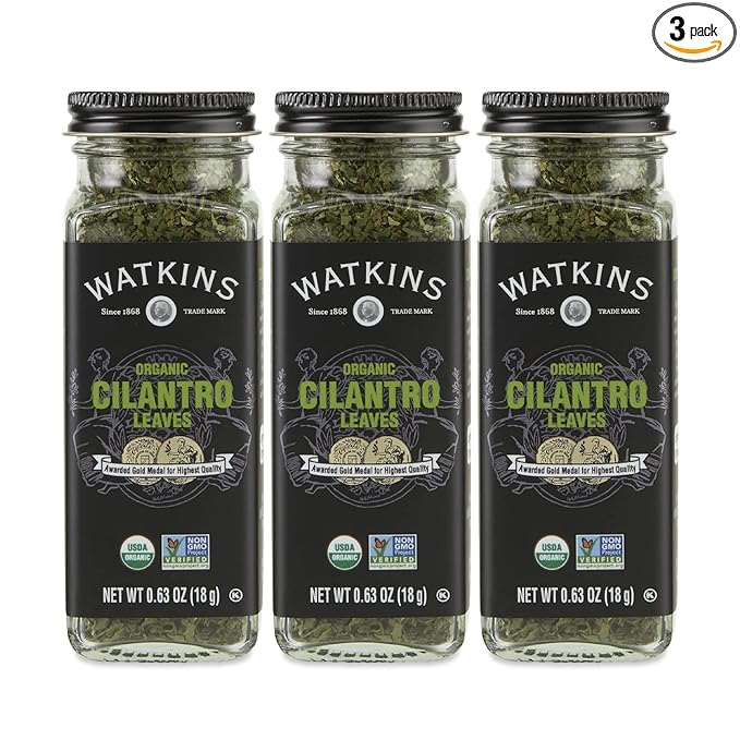 Watkins Gourmet Organic Spice Jar Cilantro Leaves 0.63 Ounce Jar 3-Pack
