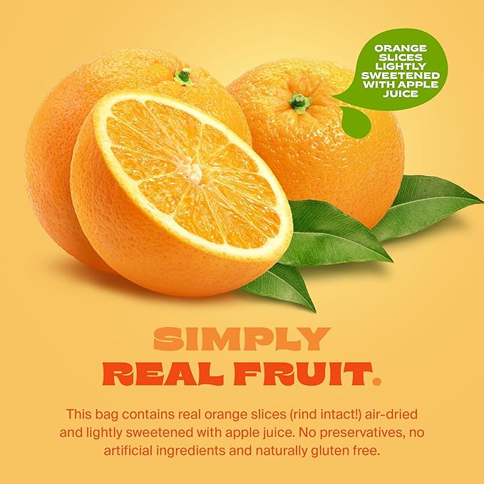 Whitney Jordan Naturals Air-Dried Orange Slices 2 Oz Pack of 10 - Dried Fruit Snack Made from Real Oranges - Gluten-Free Vegan Chewy Real Fruit for Healthy Snacking On-the-Go
