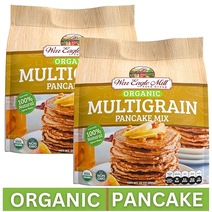 War Eagle Mill Multigrain Pancake Mix Organic 24 oz Bag (2 Pack)