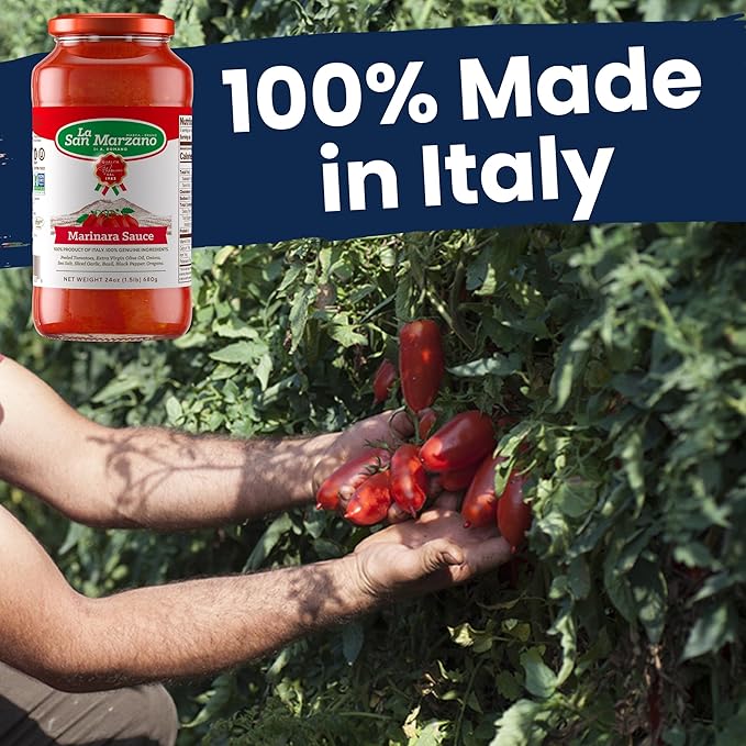 La San Marzano Variety Pack Tomato Basil Arrabiata Marinara Sauce 24 oz Pasta Sauce Made in Italy All Purpose Tomato Premium Quality All Natural Mediterranean Diet Non GMO Vegan Gluten Free