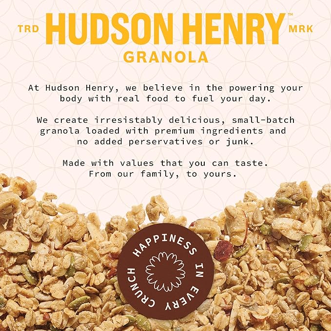 Hudson Henry Cashew Coconut Granola for Yogurt Snacking &amp Cereal | Gluten Free with Nuts and Seeds | Cashew Granola Non-GMO Small Batch Baked | 3 x 12 oz Bags