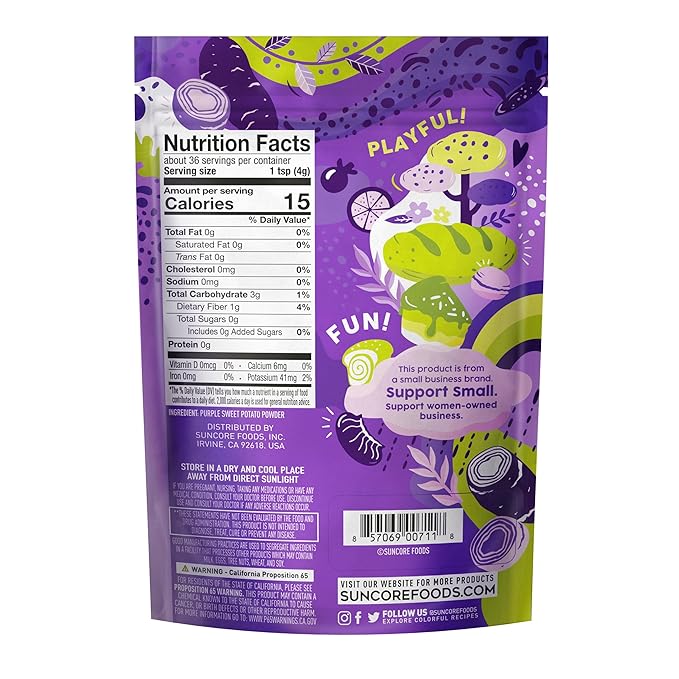 Suncore Foods Purple Sweet Potato Powder Purple Food Coloring Powder Gluten-Free Non-GMO 5oz 1 Pack