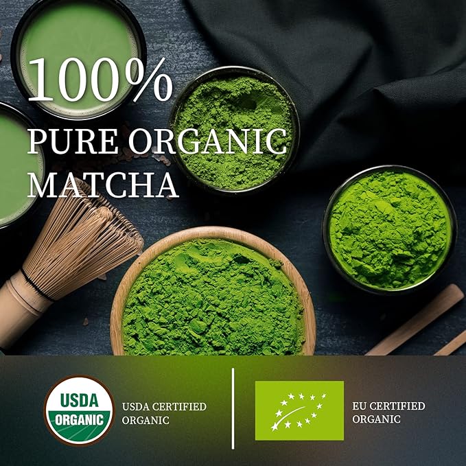 Chaism Ceremonial Grade Matcha Green Tea Powder - Single Serve Packets Premium First Harvest USDA Organic Gluten-Free Vegan 100% Pure (20-Packets)