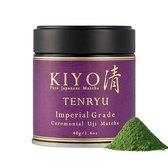 Kiyo Matcha Imperial Grade Tenryu Ceremonial Uji Matcha - Pure Japanese First Harvest Ceremonial Grade Matcha Green Tea Powder from Uji Japan (40g/1.41oz)