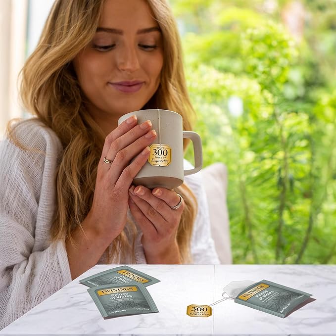Twinings Prince of Wales Black Tea Individually Wrapped Bags 20 Count (Pack of 6) Velvety Smooth &amp Mild Caffeinated Enjoy Hot or Iced 120 Teabags