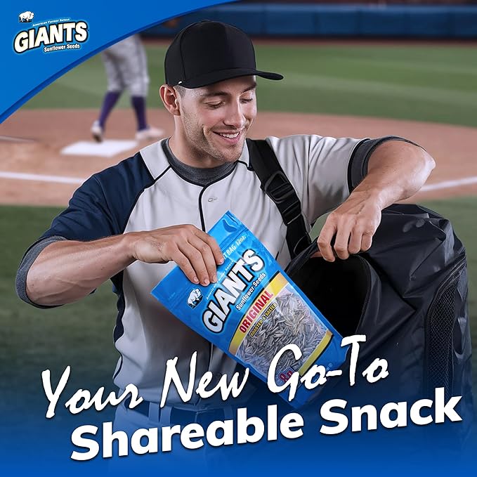 GIANTS Sunflower Seeds Variety Pack - Flavored Sunflower Seeds to Eat Dill Pickle Sunflower Seeds Kettle Roasted Original Flavor 8g Protein Per Serving - 12 oz Bags (Pack of 3)
