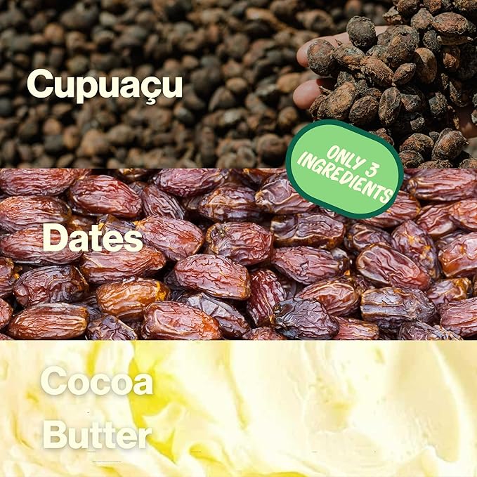 Figa Foods 63% Cupuaçu Bars - Naturally Caffeine-Free Date Sweetened Vegan Gluten Free Only 3 Ingredients Variety Pack - Pure Salty + Fruity