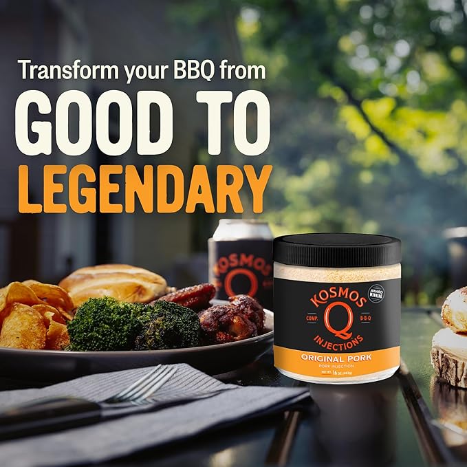 Kosmos Q Original BBQ Pork Injection Meat Marinade for Pulled Pork Chops Ribs Tenderloin &amp Brisket Enhance Flavor &amp Juiciness Award-Winning BBQ Seasoning for Moist &amp Tender Barbecue