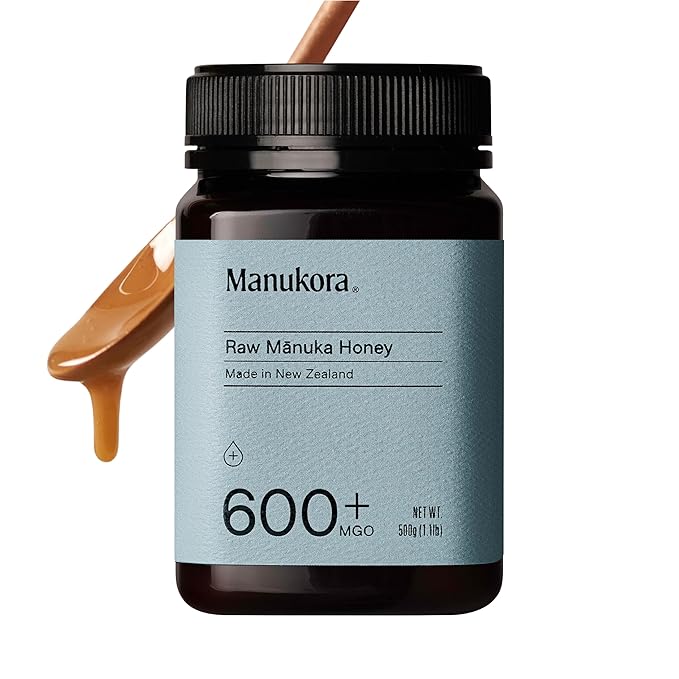 Manukora Raw Manuka Honey MGO 600+ from New Zealand Non-GMO Monofloral Traceable from Hive to Hand Daily Immune Support - 500g (1.1 Lb)