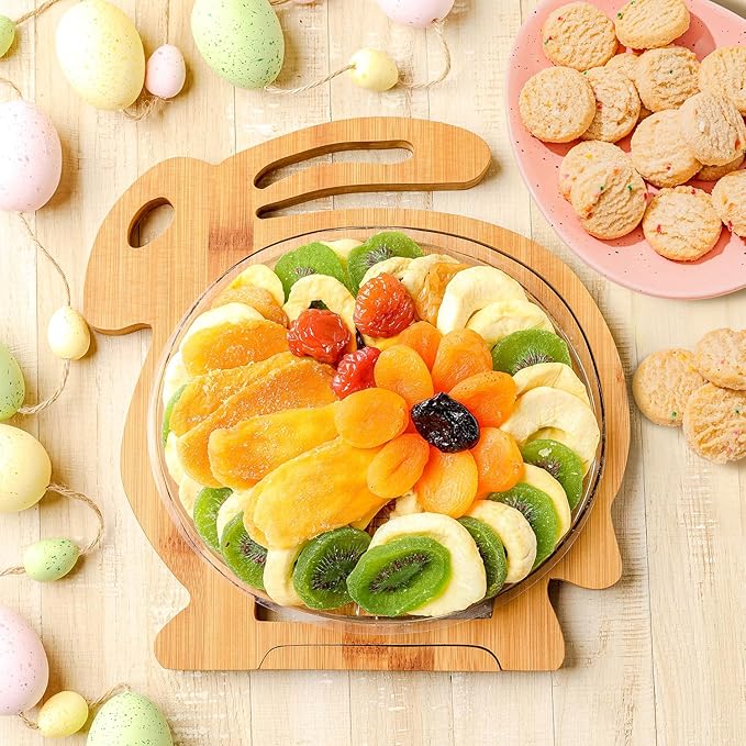 Easter Gift Basket Healthy Assorted Dried Fruit and Shortbread Cookies Natural Snack Gift Food Tray Office Men Woman Him Her Kids Children Families Bonnie and Pop