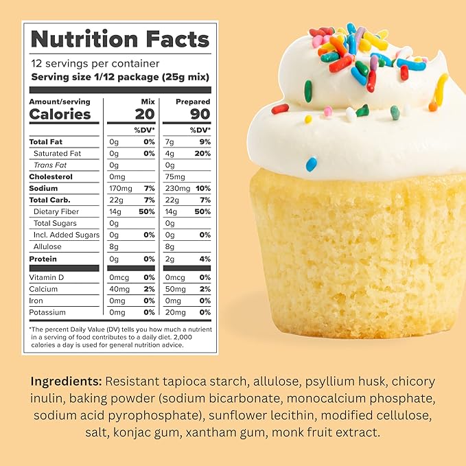 Keto Cupcake &amp Cake Zero Carb Mix 10.6oz 3-Pack and Allulose &amp Monk Fruit Zero Calorie Sugar Replacement 4lb Bundle