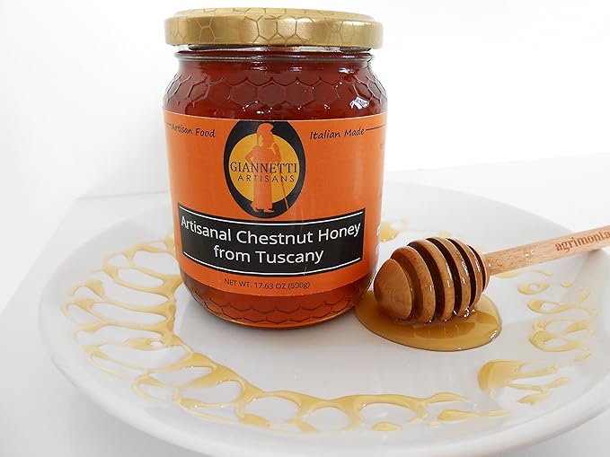 Giannetti Artisans Raw Chestnut Honey from Tuscany Italy - Artisan Produced (17.63 oz - 500g)