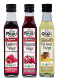 De La Rosa Raspberry Pomegranate &amp White Balsamic Vinegar Vegan Kosher Non-GMO &amp Gluten Free Great for Salad Dressing &amp More 8.45 Oz (Pack of 3)