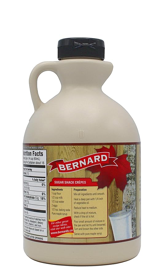 BERNARD - Pure Maple Syrup Grade A Very Dark Strong Taste 6x32oz