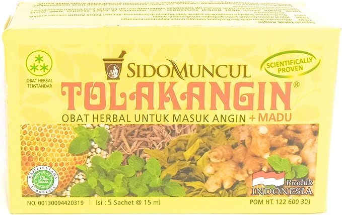 Sido Muncul Tolak Angin Herbal with Honey 5-ct 75 Ml (Pack of 9)