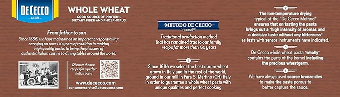 De Cecco Whole Wheat Pasta Linguine 13.25 Ounce (Pack of 12) (VIP0007)