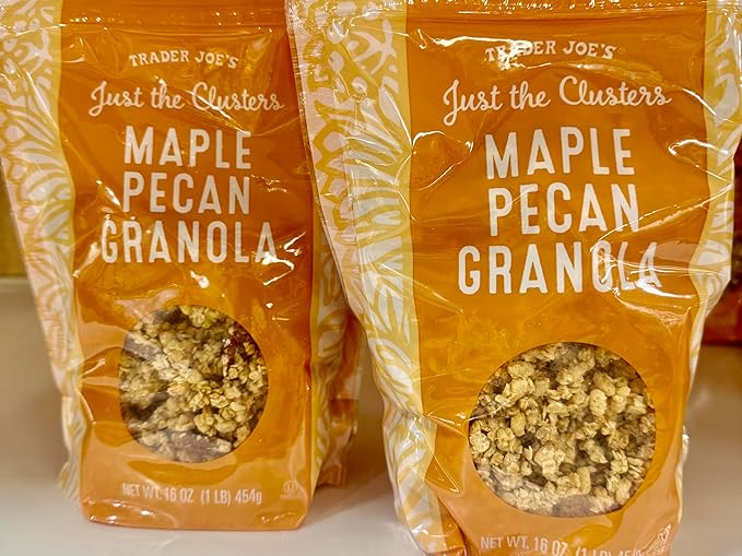 Trader Joe's Just the Clusters Maple Pecan Granola Crunchy Sweet Clusters 16 oz (1 lb) Premium Breakfast Cereal with Rolled Oats and Nuts