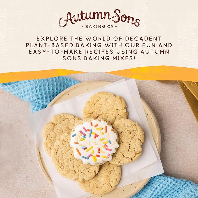 Autumn Sons Baking Co. Gluten Free Sugar Cookie Mix. Vegan Plant Based Baking Mix. Top 9 Allergen Free. Dairy Free Nut Free Soy Free Non GMO 9.3 oz (Pack of 3)