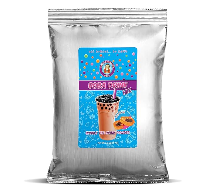 Premium PAPAYA Boba/Bubble Tea Drink Mix Powder By Buddha Bubbles Boba (2.2 Pounds / 1 Kg)