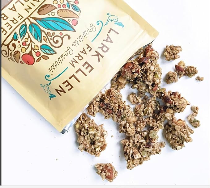 Lark Ellen Farm Vanilla Cinnamon Granola Clusters: Raw Organic Vegan. Low Carb Paleo. Gluten-Free Bites. Healthy Snack Healthy Breakfast Cereal or Yogurt 8 oz 6 Pack