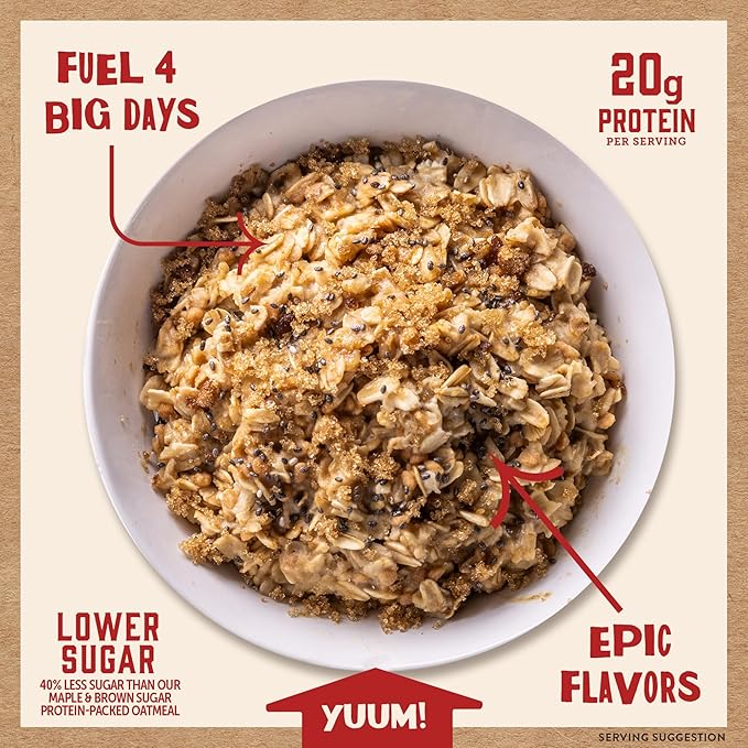 Kodiak Cakes Peak Instant Oatmeal Packets Maple Brown Sugar High Protein100% Whole Grains 6 box with 4 packets each (Total of 24 packets)