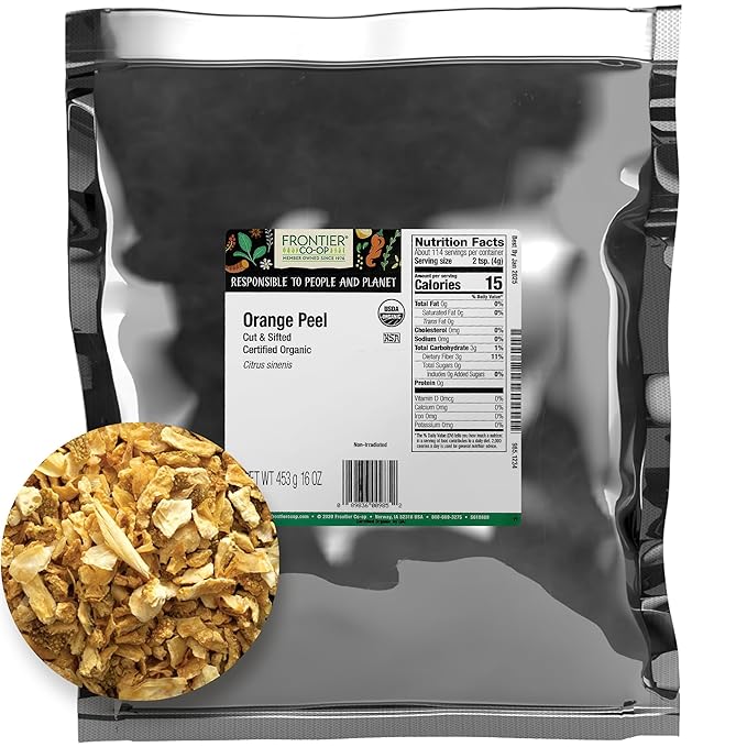 Frontier Co-op Organic Bulk Orange Peel 1 lb