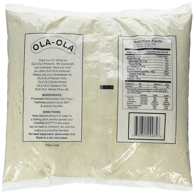 Ola Ola Authentic Pounded Yam Iyan Instant 5lbs