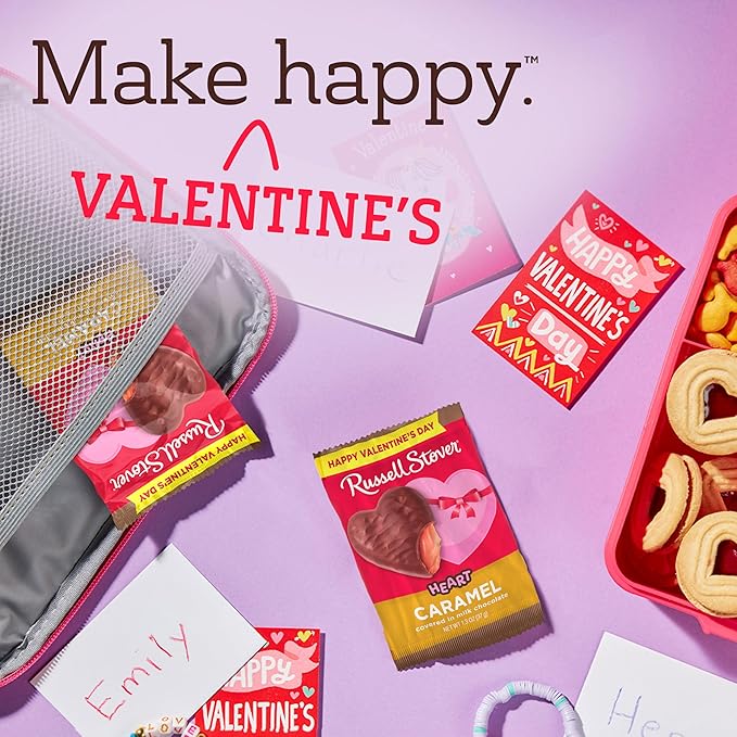 RUSSELL STOVER Valentine's Day Milk Chocolate Caramel Heart 1.3 oz. (Pack of 18)