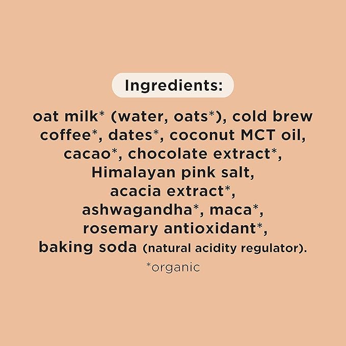 Pop &amp Bottle Oat Milk Lattes - Cold Brew Maca Antioxidants Ashwagandha MCT Oil Collagen Organic Diary Free Gluten Free Lightly Sweetened with Dates - Variety 8 Fl Oz (12 Pack)