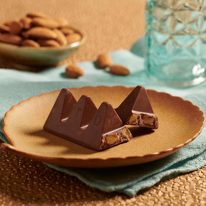 TOBLERONE Milk Chocolate Bar with Salted Caramelized Almonds and Honey and Almond Nougat Bulk Chocolate 20 - 3.52 oz Bars