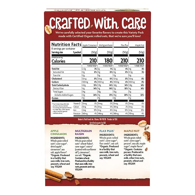 Nature's Path Organic Variety Pack Instant Oatmeal 14 oz (Pack of 6) Non-GMO