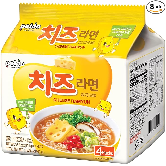 (Pack of 8) Paldo Cheese Fromage Ramyun Noodle 3.92 Oz