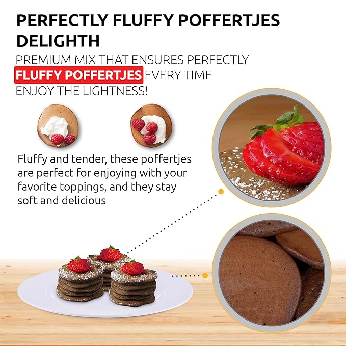 OldSoul Poffertjes Batter Mix | GLUTEN FREE &amp VEGAN | Dough Mix | Chocolate Flavor | 10 Lbs | 1400 Mini Dutch Pancakes (10 Lbs Gluten Free &amp Vegan)