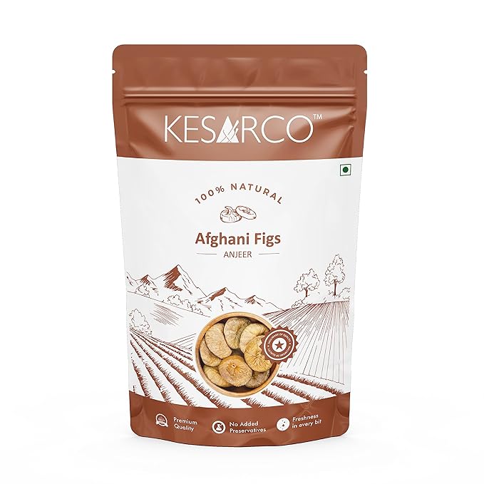 KESARCO Dried Afghani Figs Anjeer High In Fiber Rich In Calcium Phosphorus And Magnesiu(400 Gm)