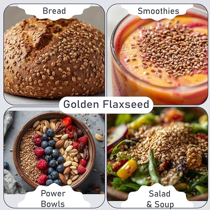 Great River Milling Golden Flaxseed | Whole Golden Flax Seeds | Naturally Gluten Free Non-GMO Vegan Kosher | Flaxseed for Baking Smoothies Oatmeal Cereals &amp Clean Plant-Based Nutrition | 5 L