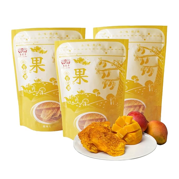 DUO LI DUO Premium Dried Golden Irwin mango (Sugar free) – 100% Natural No Sugar Added Vegan &amp Gluten-Free Snack – 3Pack 120g Each (Total 360g)