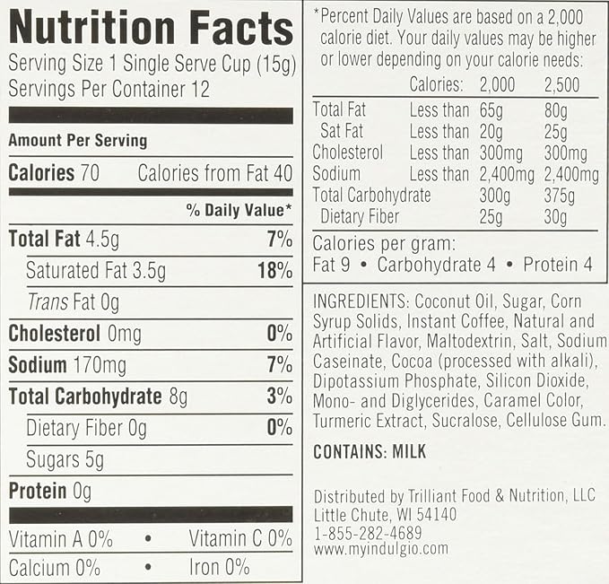 Indulgio Cappuccino for K-Cup Brewers Rum Cake 12 Count (Pack of 6)