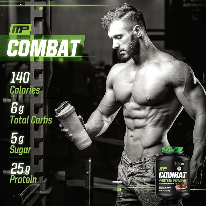 Muscle Pharm Combat 4lb Chocolate Milk Protein and Combat Chocolate Chip Cookie Dough Sport Bars