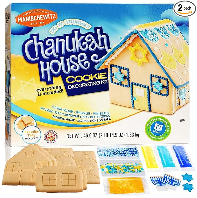 Manischewitz Chanukah DIY Baking Kits 2 Sets | Donut Mix | Chanukah House Decorating Kit | Hanukkah Family Fun Kits